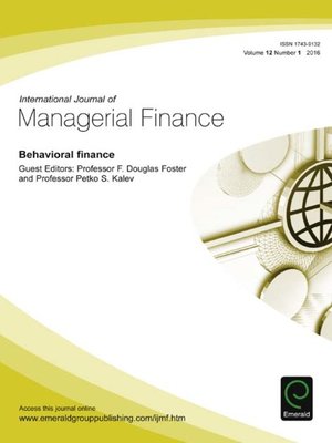 cover image of International Journal of Managerial Finance, Volume 12, Number 1